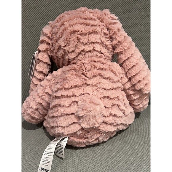 Little Me Dusty Mauve Pink Bunny Plush Floppy Ears Whimsical Toy Ribbed Texture - Picture 5 of 8